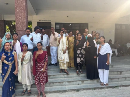 Photo: 77 percent voting took place at booth 99 of Sagdi tehsil for Gorakhpur-Faizabad division teacher ele...